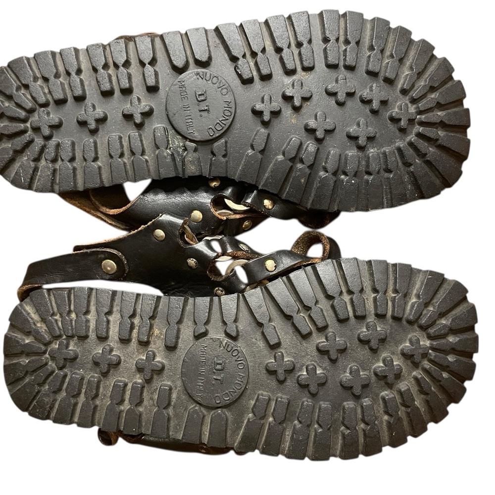Black Italian Leather Sandals women's sz 10. rugged, well made. FREE SHIPPING - Picture 2 of 9